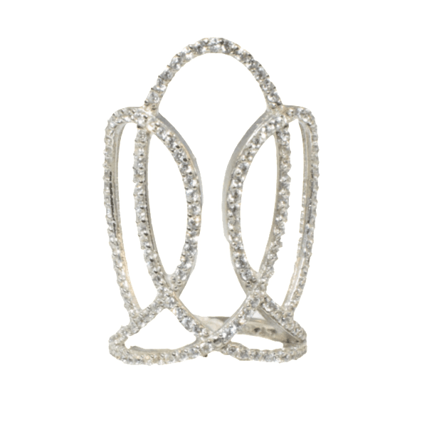 sølv zirkon ring i 925 Sterling sølv med zirkoner