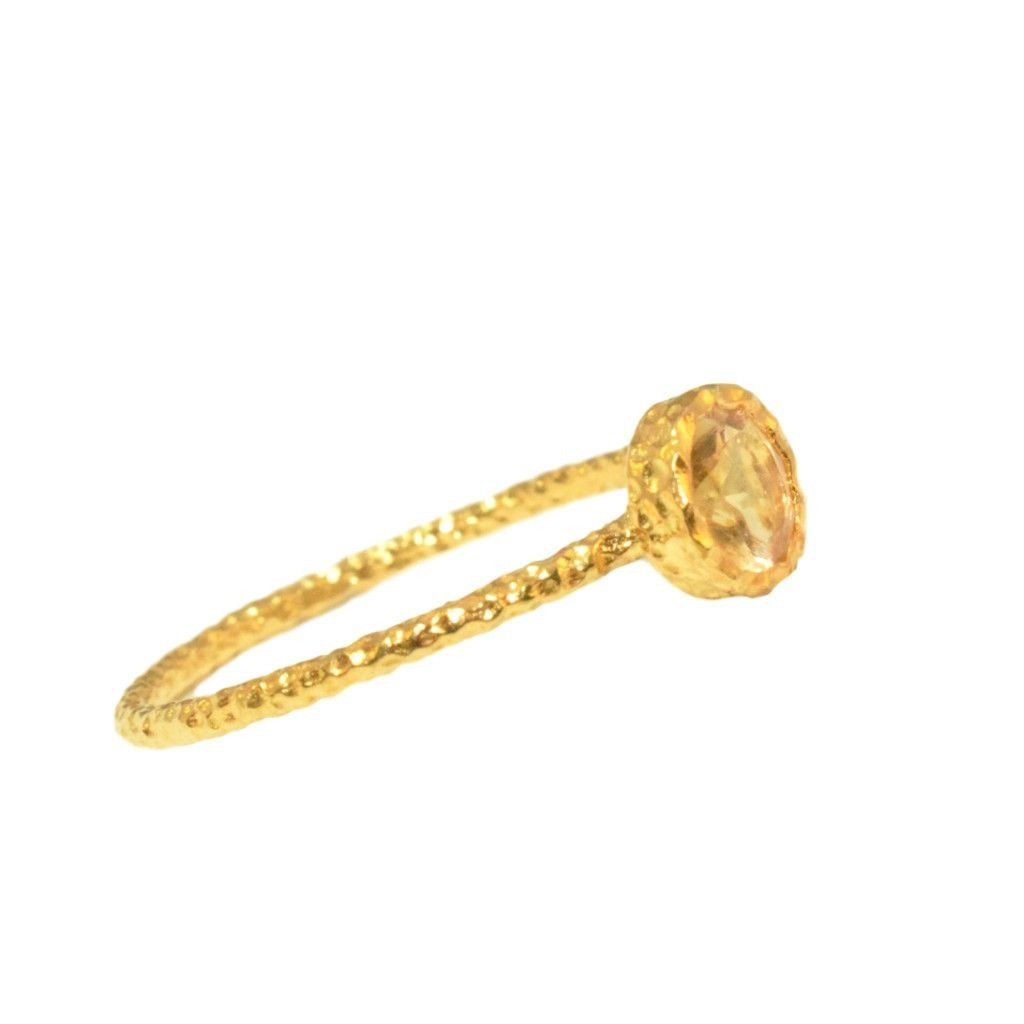 Gylden Citrin ring