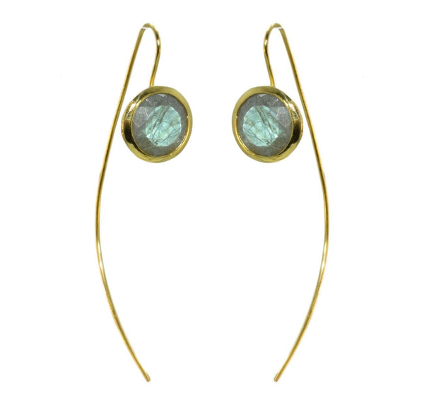 anna cadda smykker forgyldt sølv pladet silver jewelry Germia Labradorite drop øreringe 