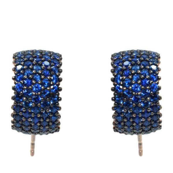 Harlekin loop ørering i med London blue zirkoner