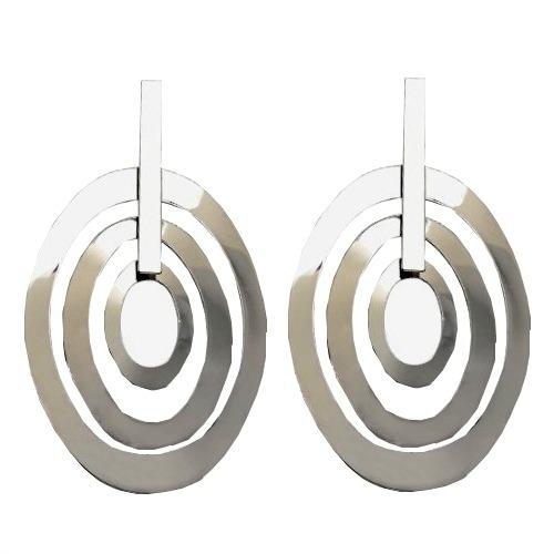 Øreringe med geometrisk form-sølvøreringe-store øreringe-mettes style