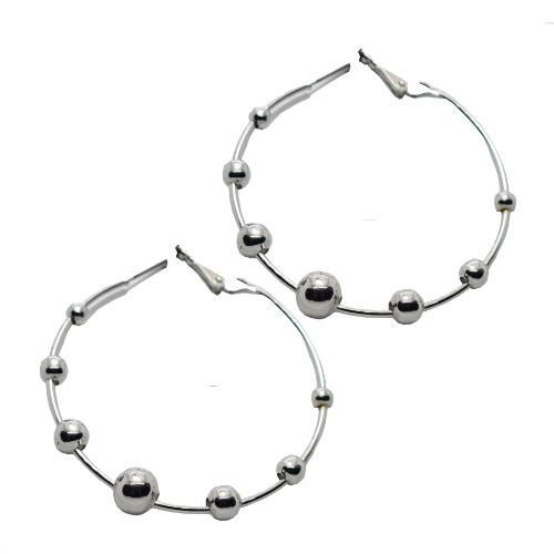 Elegante hoops  creoler med sølv kugler.