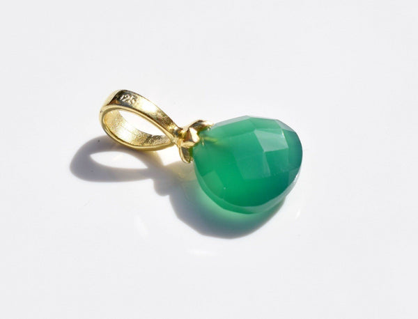 Vedhæng med gemstone/ smykkesten, mat forgyldning